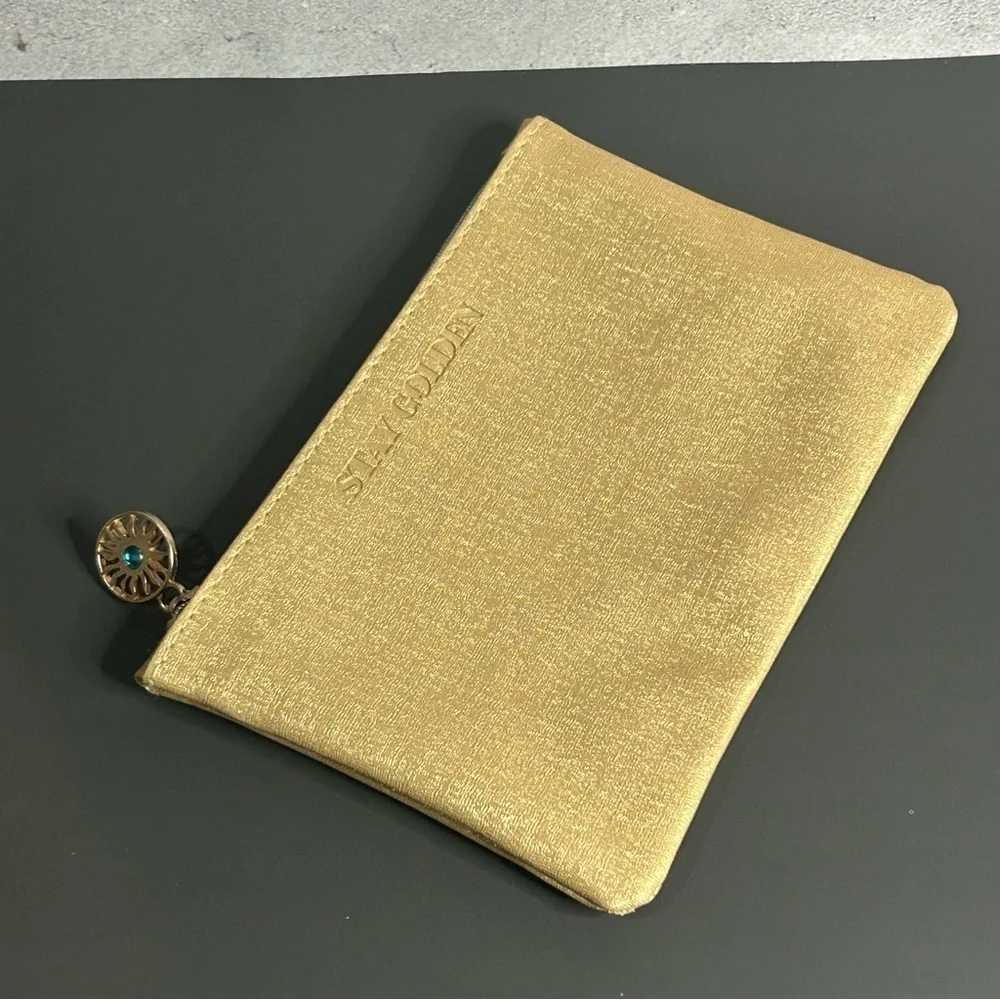 Ipsy Stay Golden Gold Cosmetic Bag